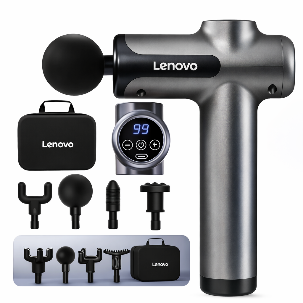 massaggiatore muscolare lenovo professionale 8 testine – pistola per massaggi intelligente massaggiatore muscolare lenovo professionale 8 testine – pistola per massaggi intelligente